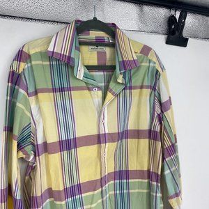 Southern Pines | Size M. Yellow Plaid Shirt